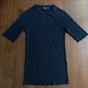 BANANA REPUBLIC Elbow Raglan Sleeve Rib Knit Sweater Crew Navy Blue M 267985 EUC